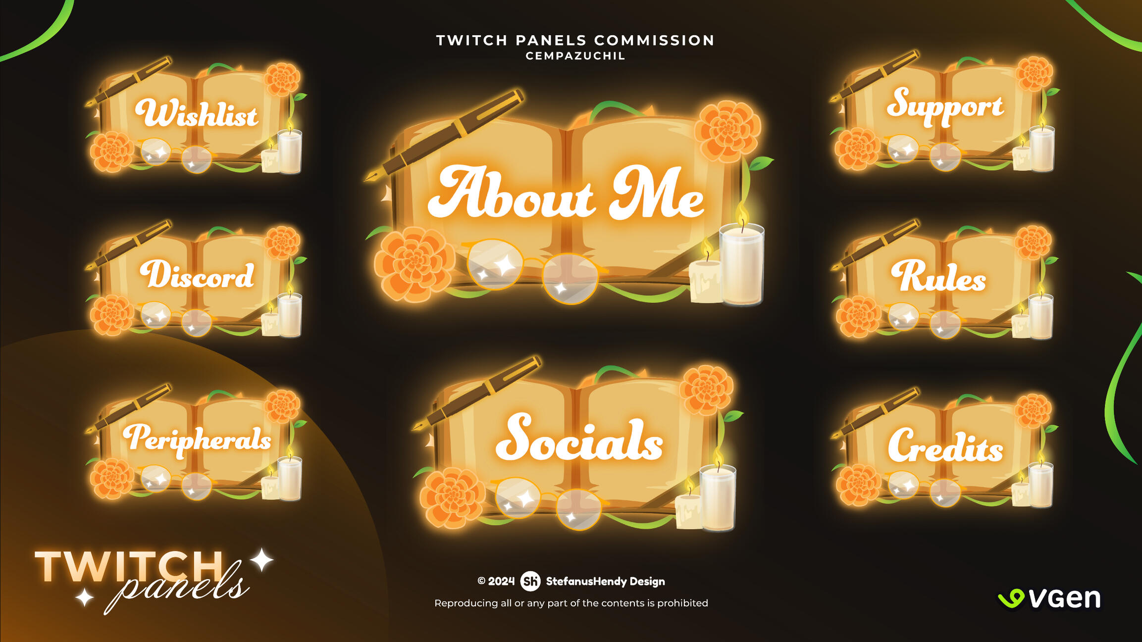 Cempazuchill Twitch Panels