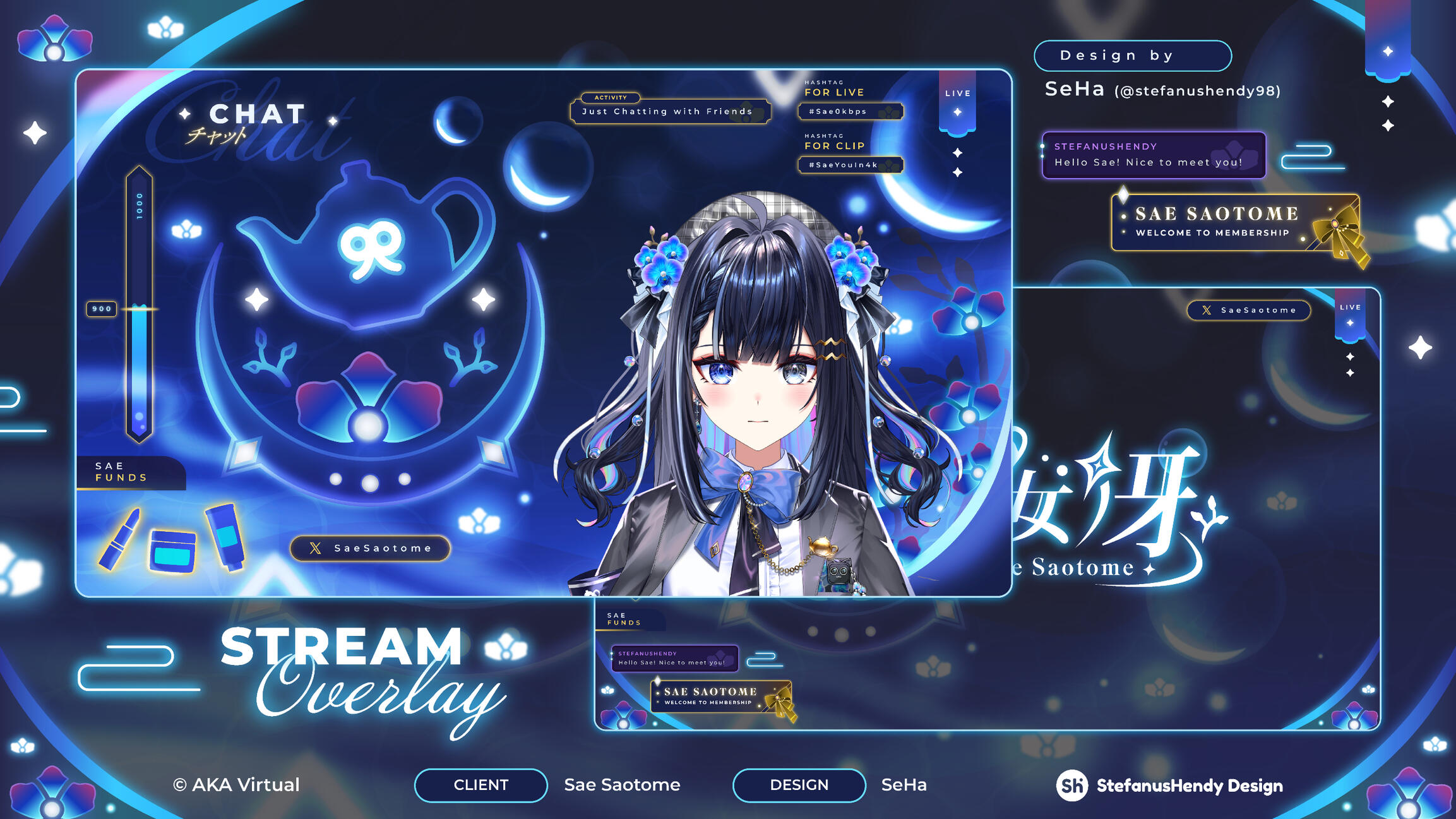 Sae Saotome AKA Virtual Vtuber Stream Overlay