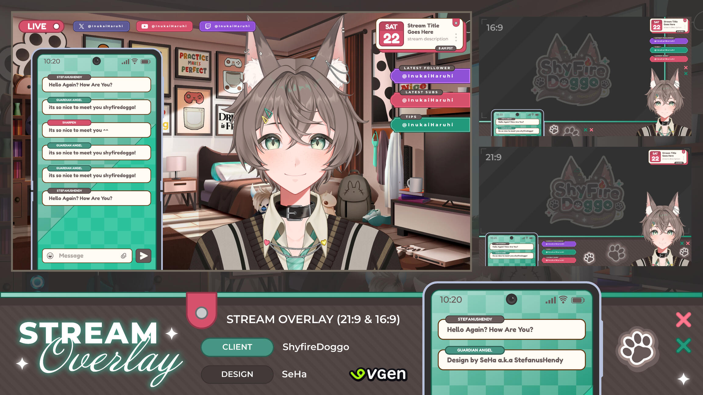 ShyFireDoggo Vtuber Stream Overlay
