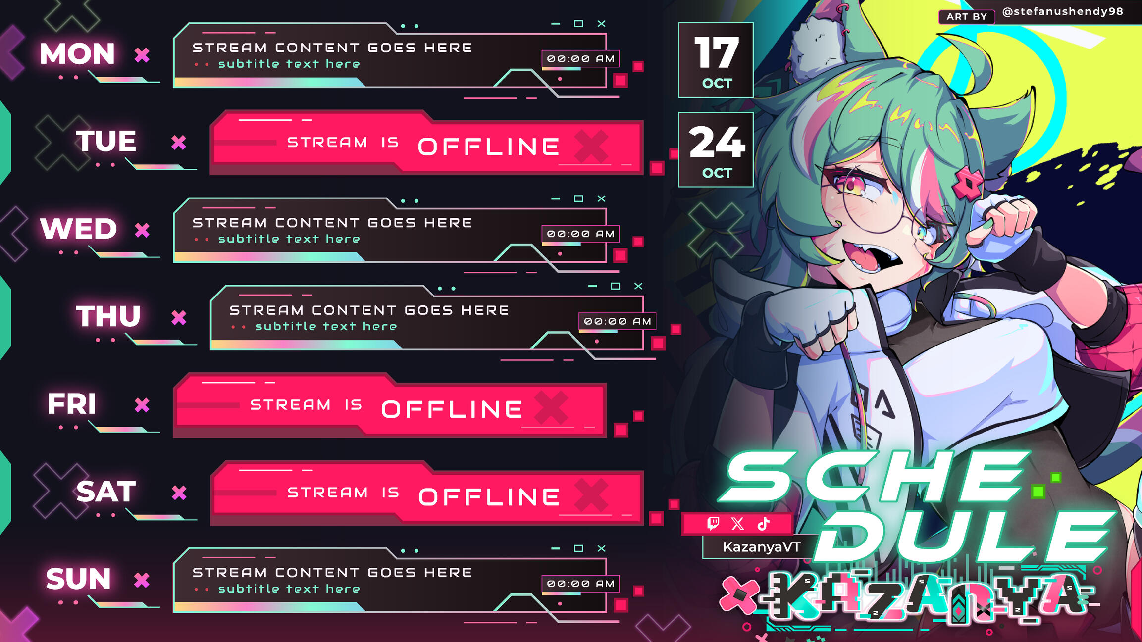 Kazanya Vtuber Stream Schedule